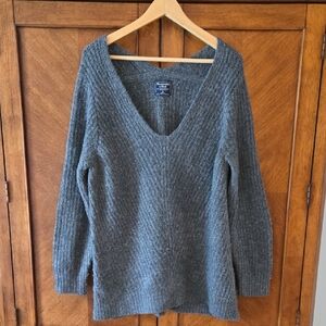 Abercrombie & Fitch Charcoal V-Neck Sweater